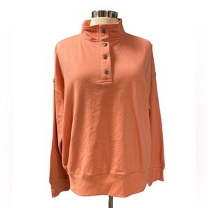 Como Vintage pullover shirt 4 button neckline long sleeve size XXL peach